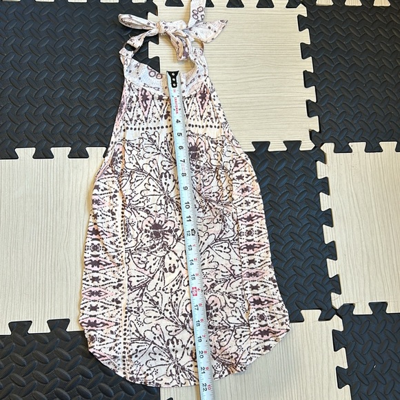Free People Madagascar Halter Top Boho Floral Sleeveless Fitted Tea Pink size M - Picture 5 of 7